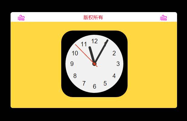 js css3扁平化APP图标时钟动画