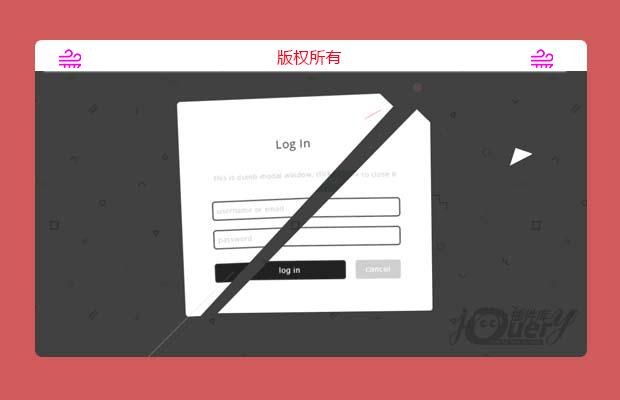 jQuery html5爆裂式登录效果