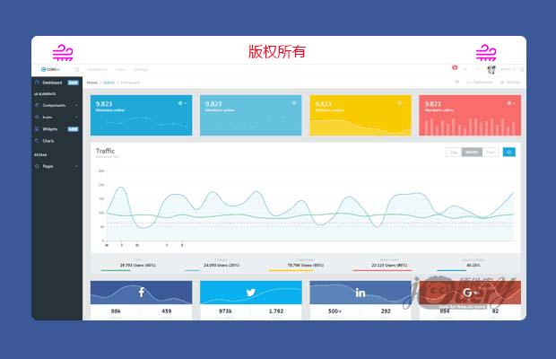 CeUI简洁清爽的社交网站模板