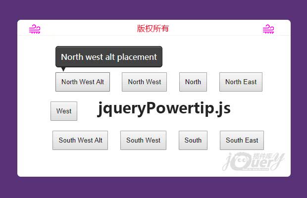 jQuery网页提示插件PowerTip.js