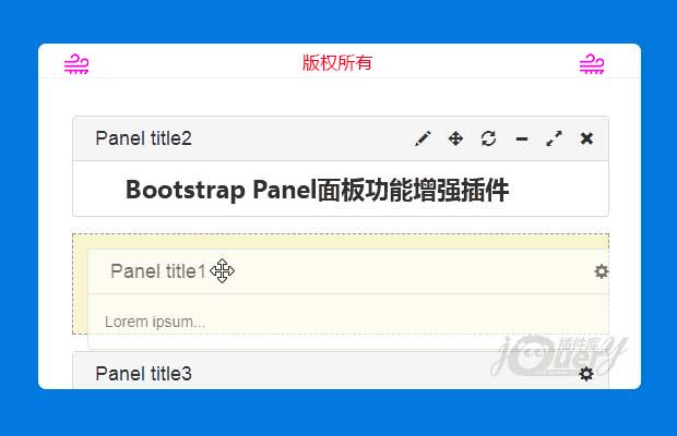 基于jQuery UI的Bootstrap Panel面板功能增强插件