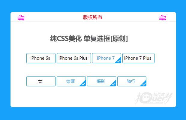 纯CSS美化 单复选框(原创)