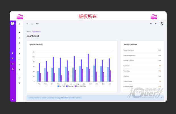 响应式仪表盘后台管理模板