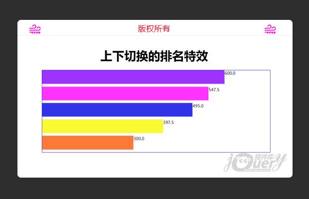 jQuery上下切换的排名特效