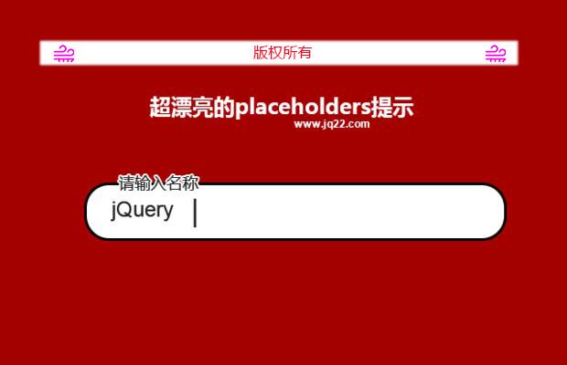 超漂亮的placeholders提示